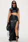 So dramatic leather maxi skirt