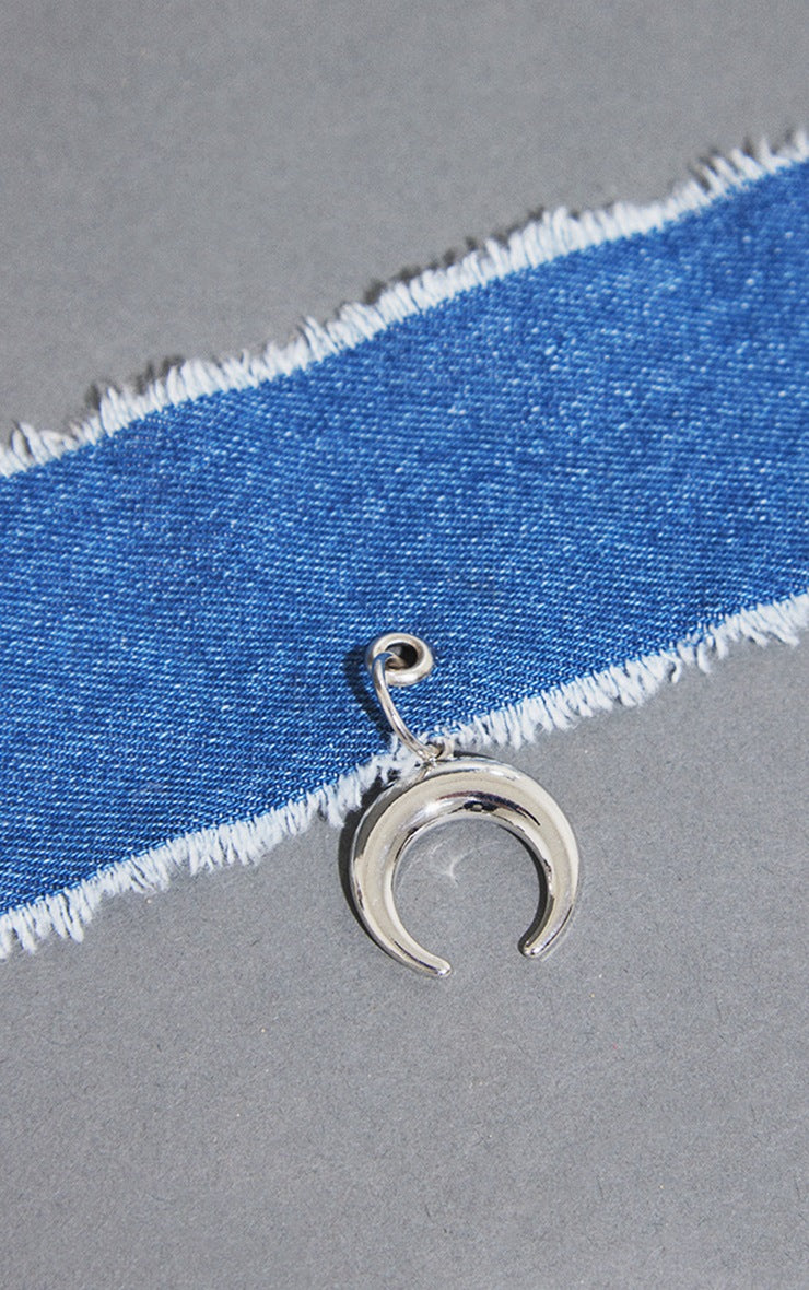 CIRCULAR HORN DENIM CHOKER